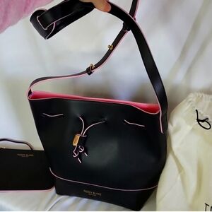 Teddy Blake Eliza Bucket Bag Black Pink with Wallet & Dustbag Good condition